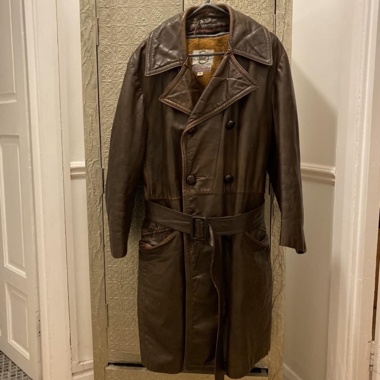 1940's Leather Coat - Brown
