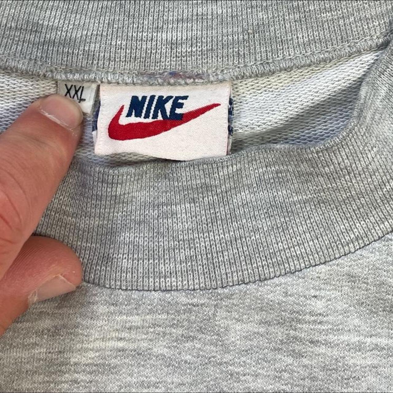 Vintage grey Nike centre swoosh embroided tee -... - Depop