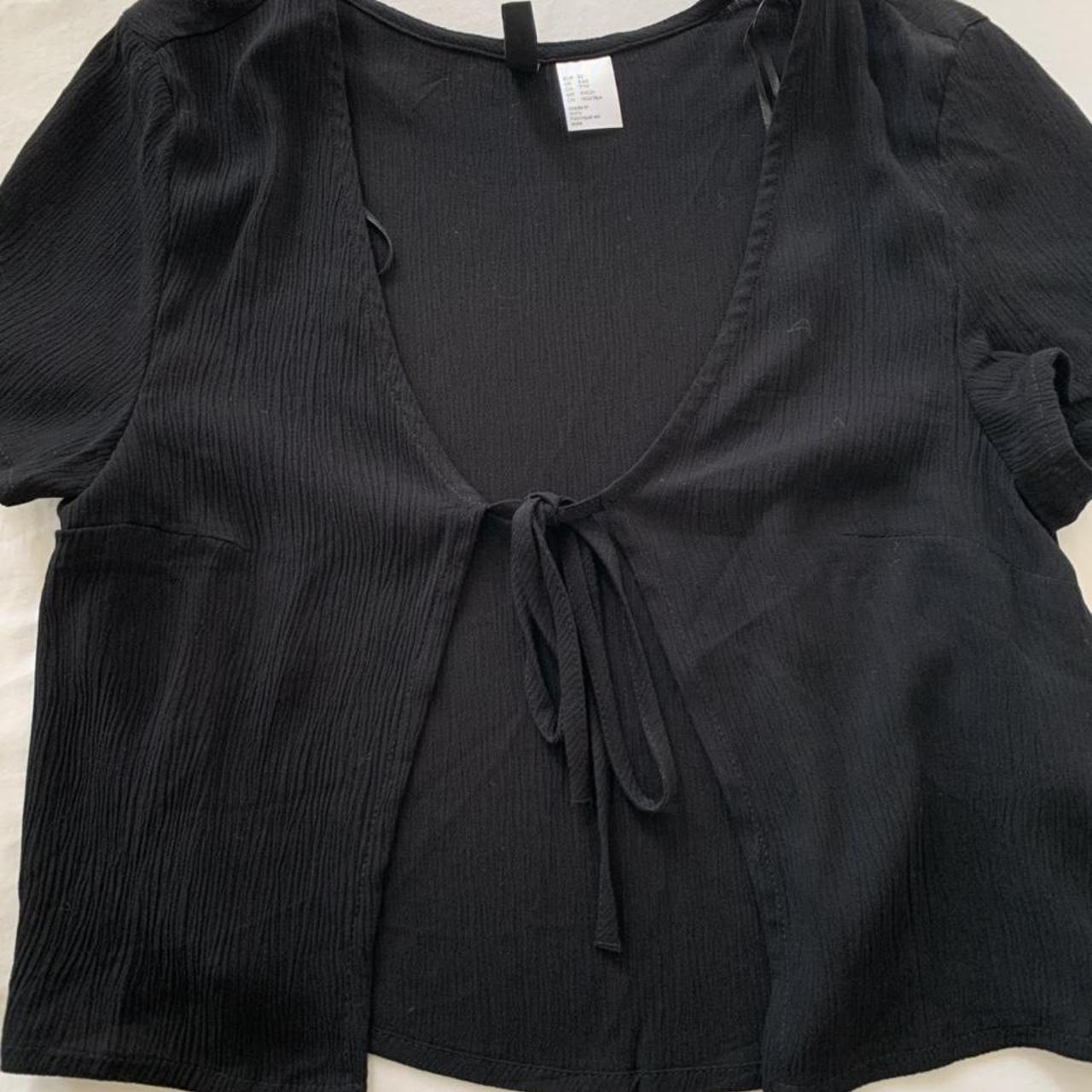 Slightly sheer tie front top. So cute to wear as a... - Depop