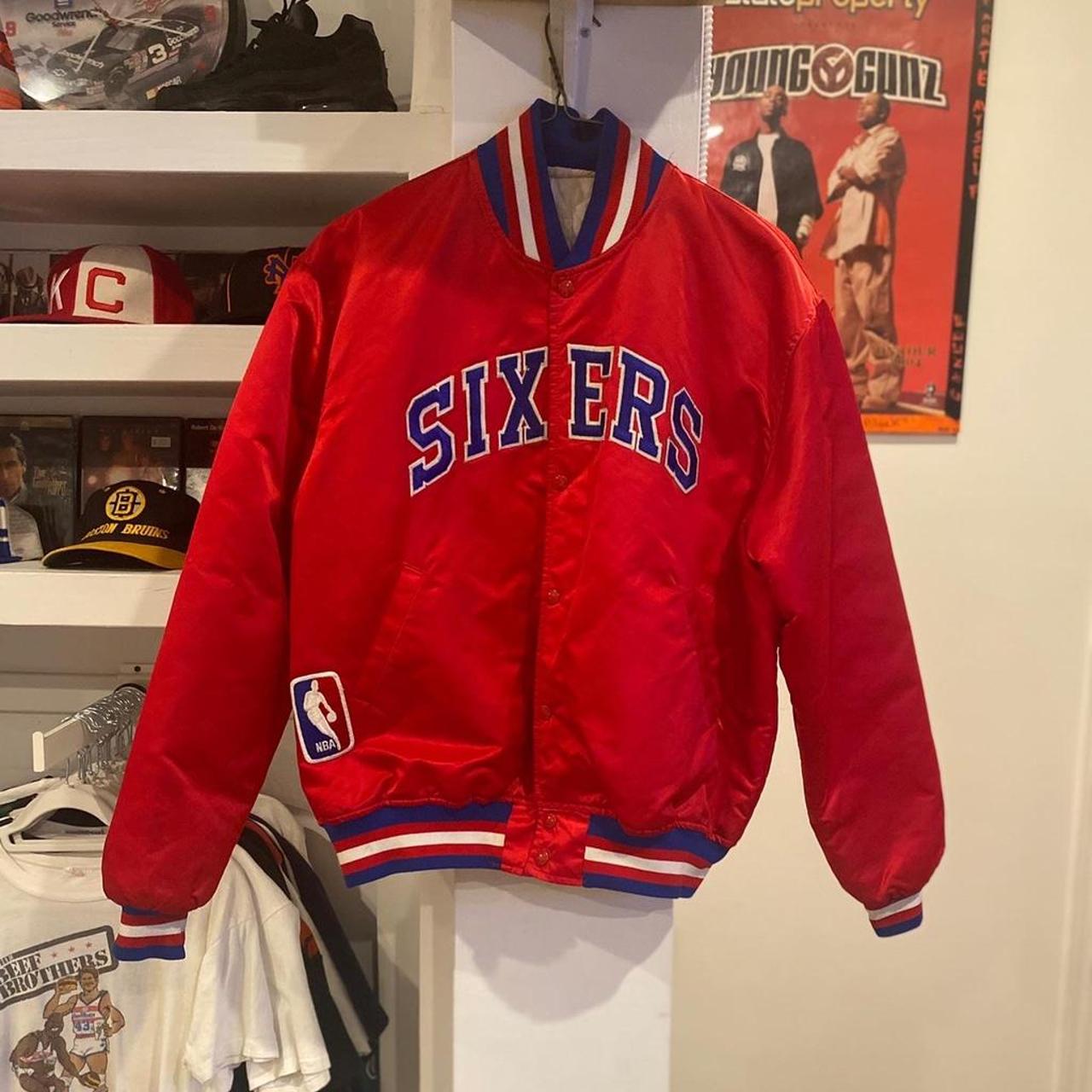 80/s Philadelphia 76’ers starter jacket. No stains... - Depop