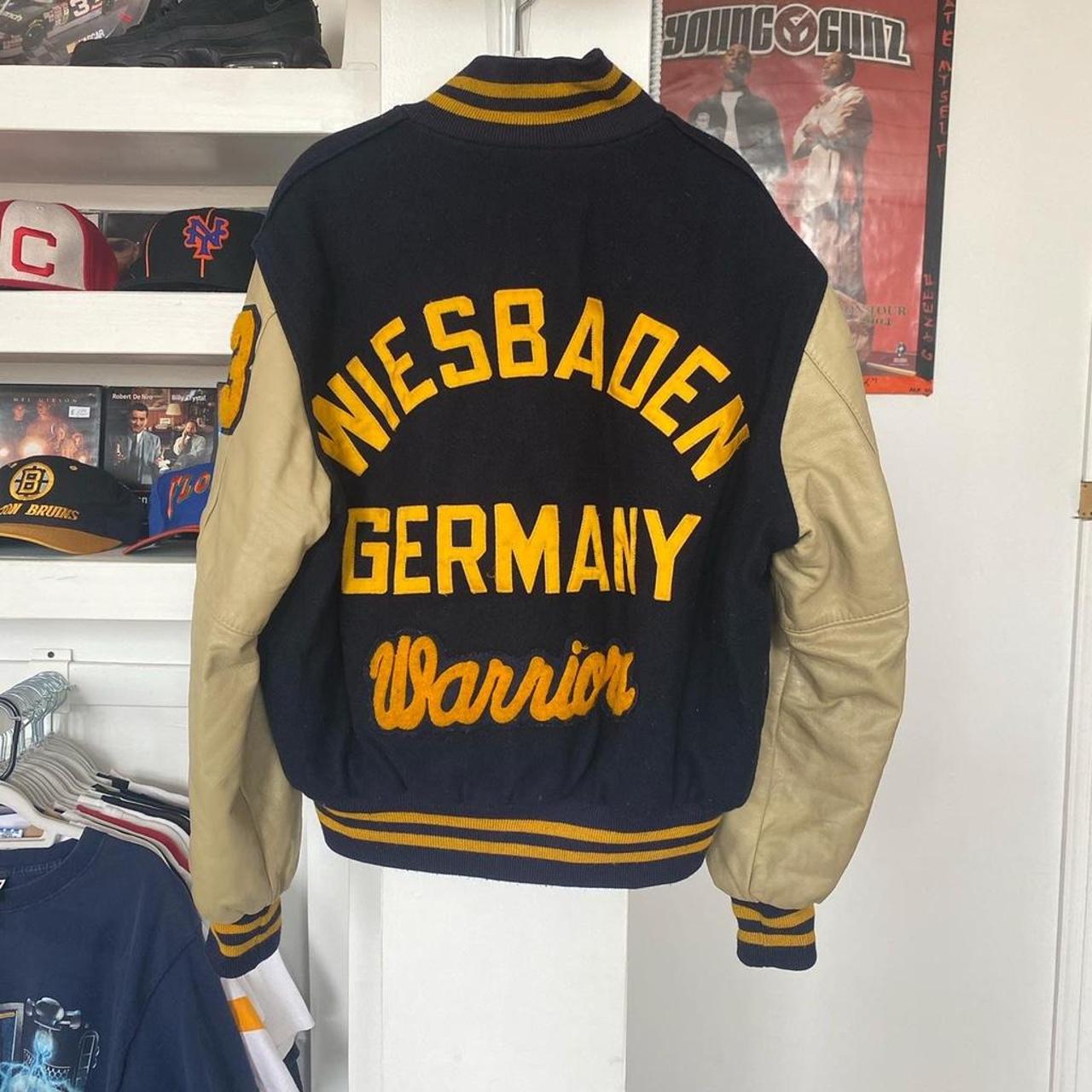 1991 Wiesbaden Germany high school letterman jacket.... Depop