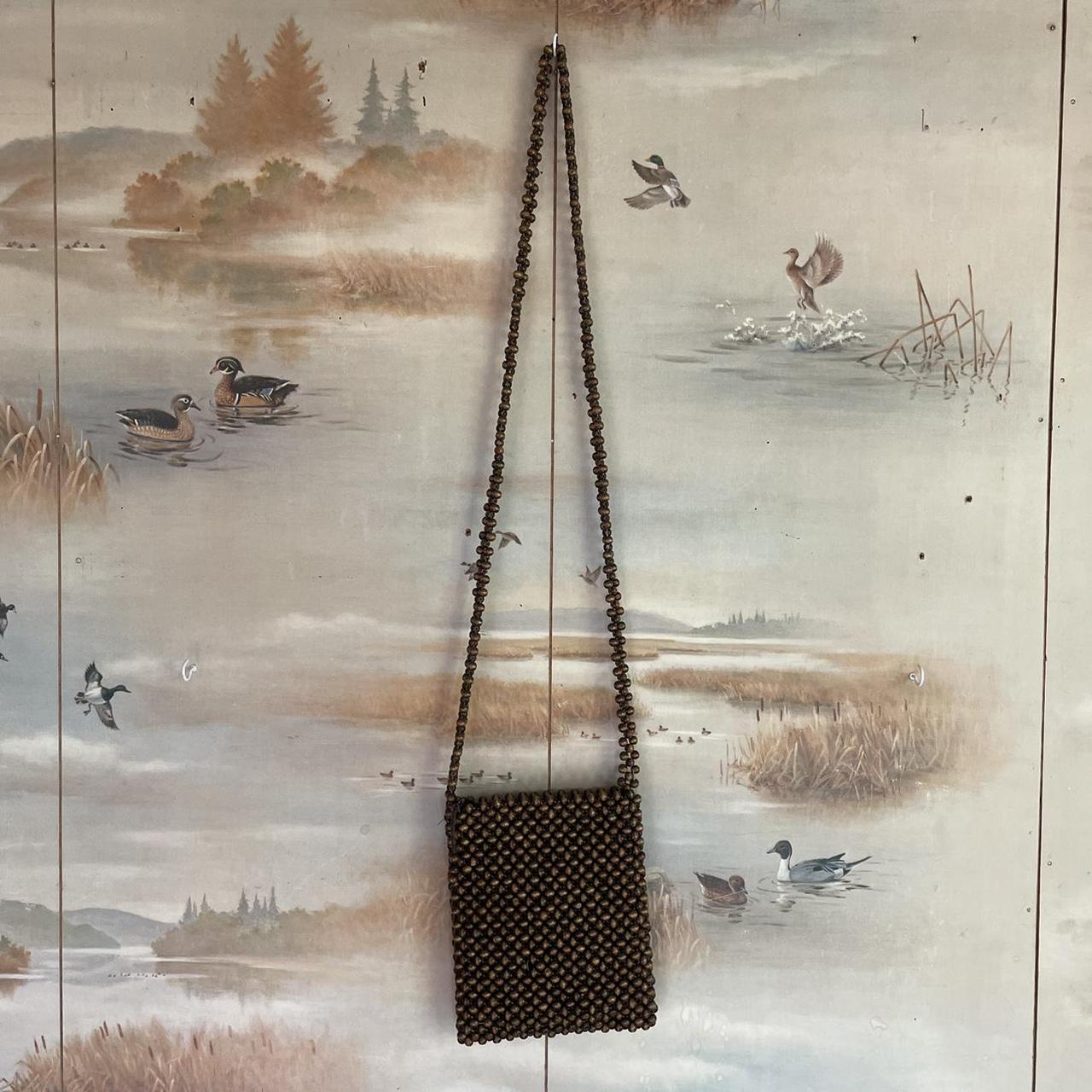 Product Image 1 - Vintage brown wooden beaded bag