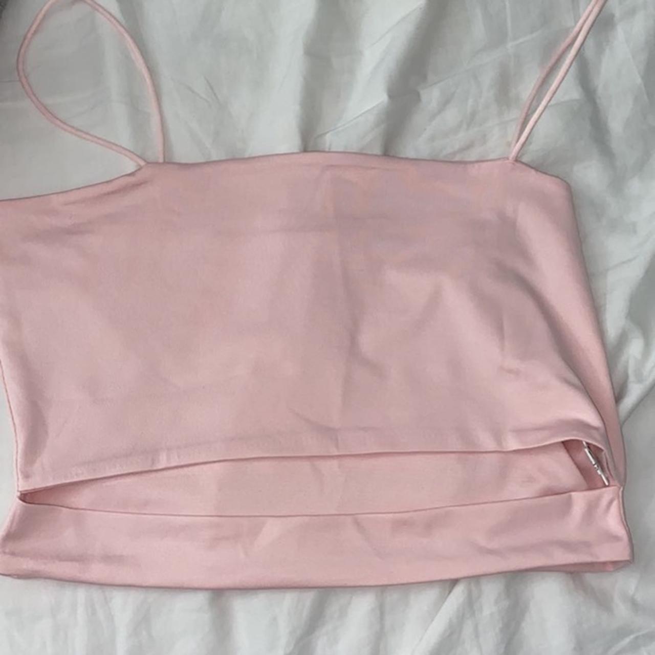 súper cute baby pink tank with slit for perfect... Depop