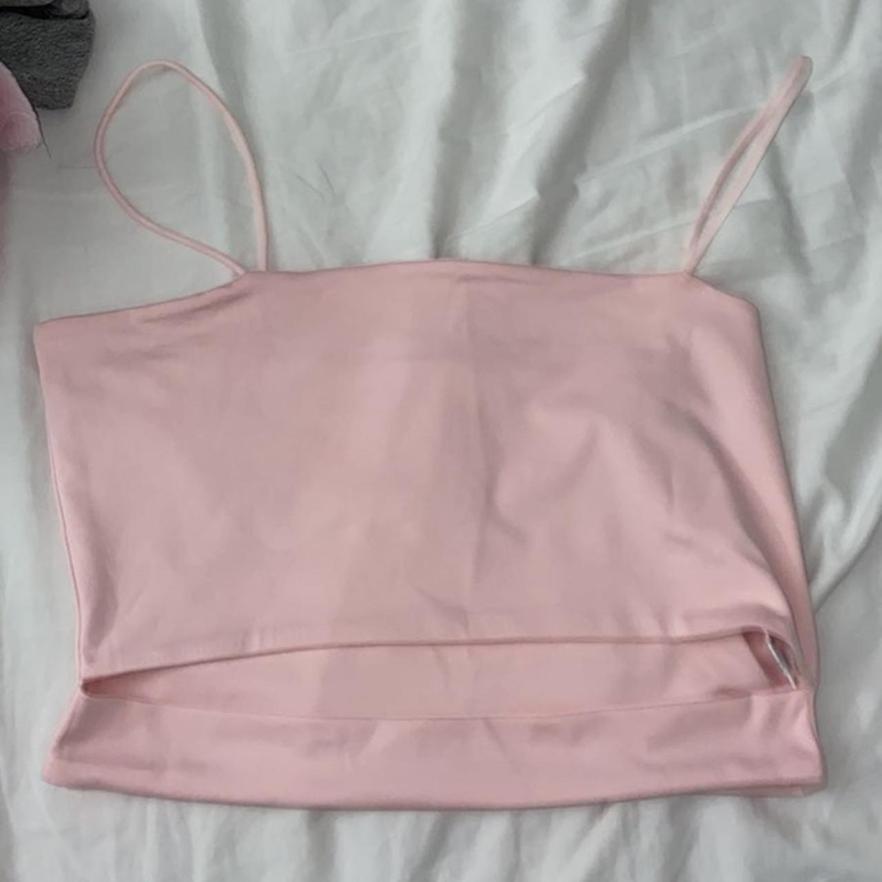 súper cute baby pink tank with slit for perfect... - Depop