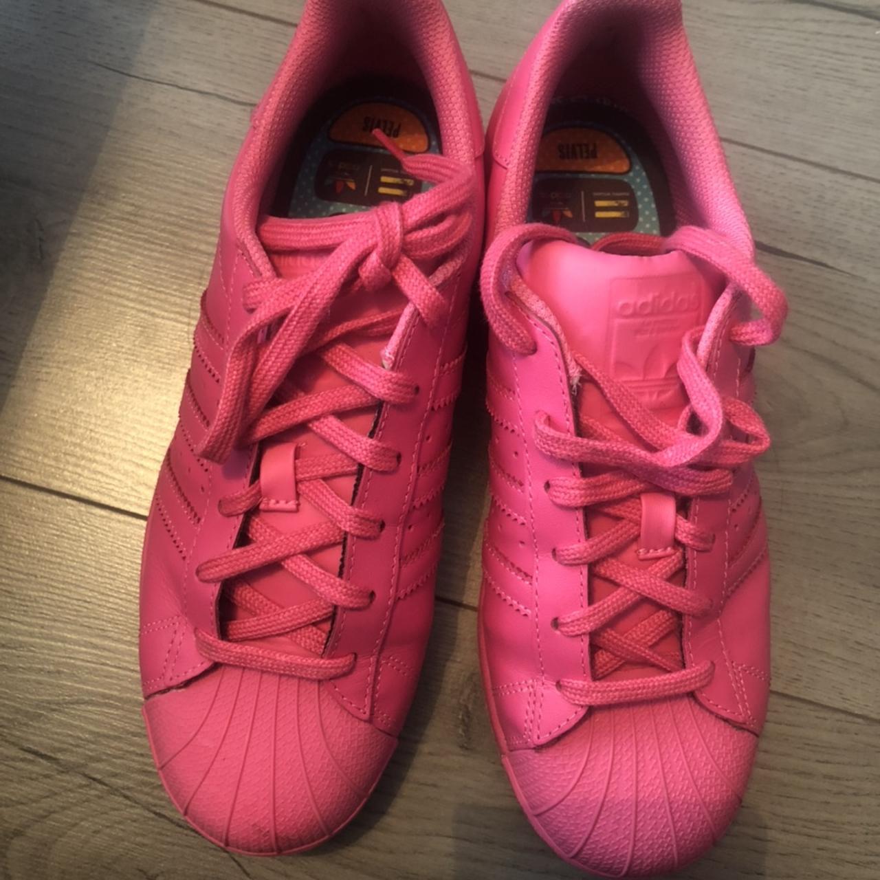 Pink Adidas Shell Toes Size556 Been Worn Once Depop 9373