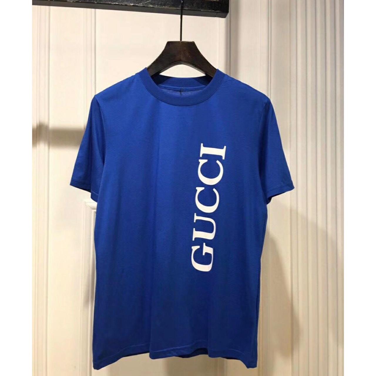 Royal blue hot sale gucci shirt