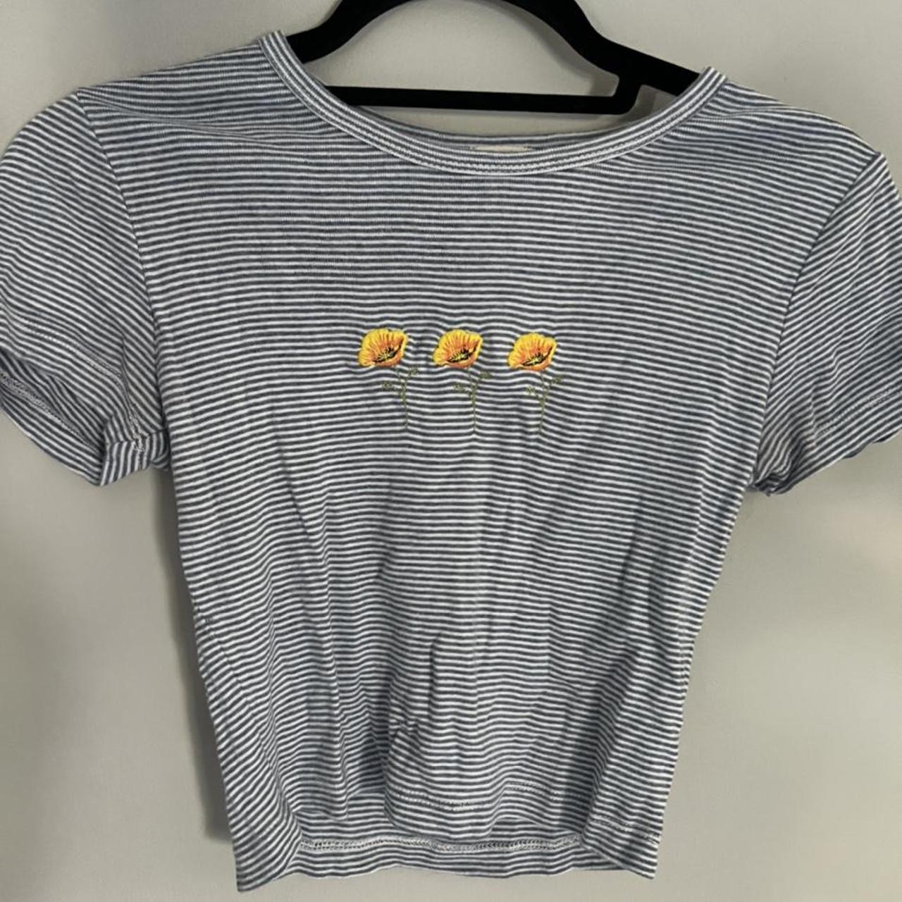 brandy meville baby tee blue and white... Depop