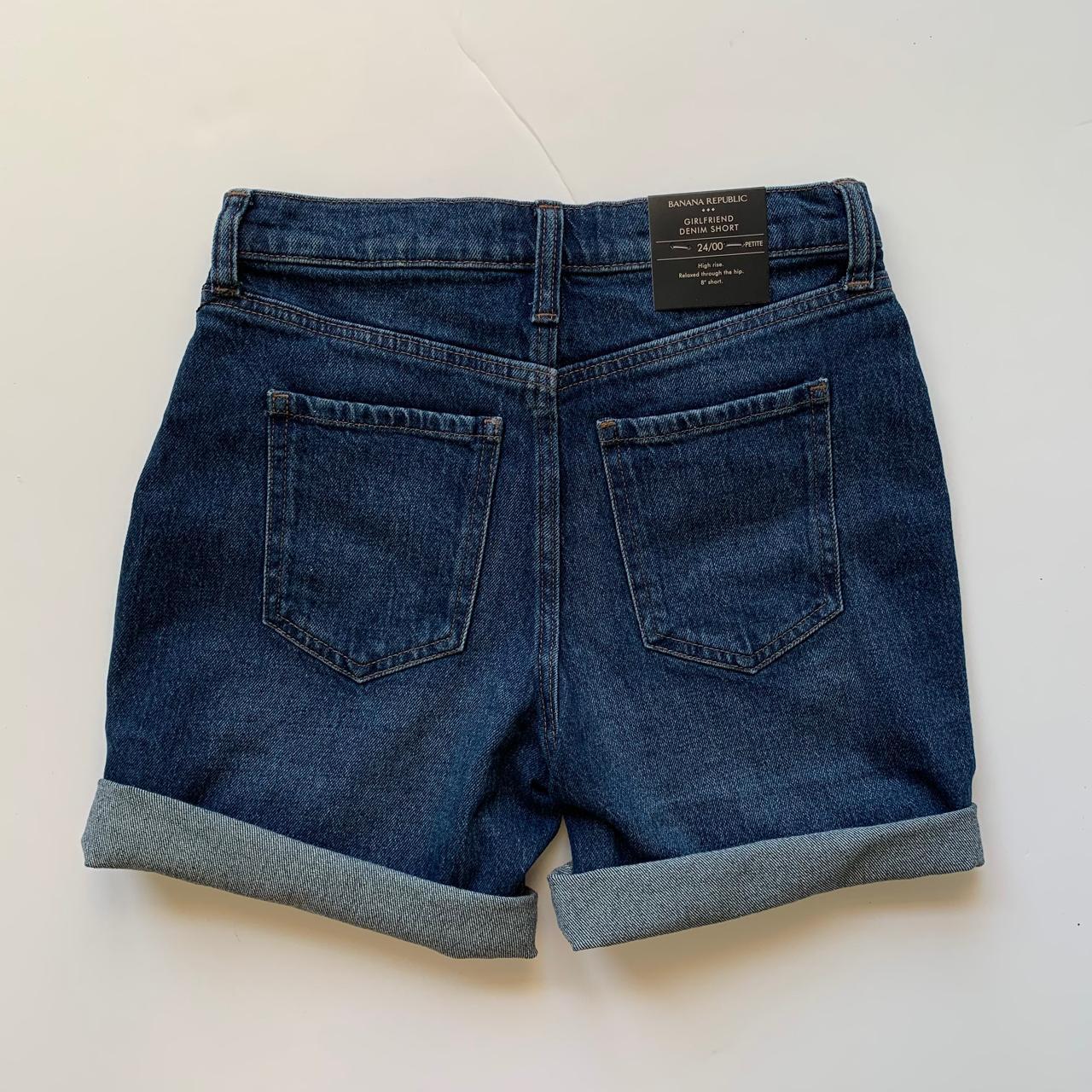 Banana Republic dark wash bermuda denim jean shorts... - Depop