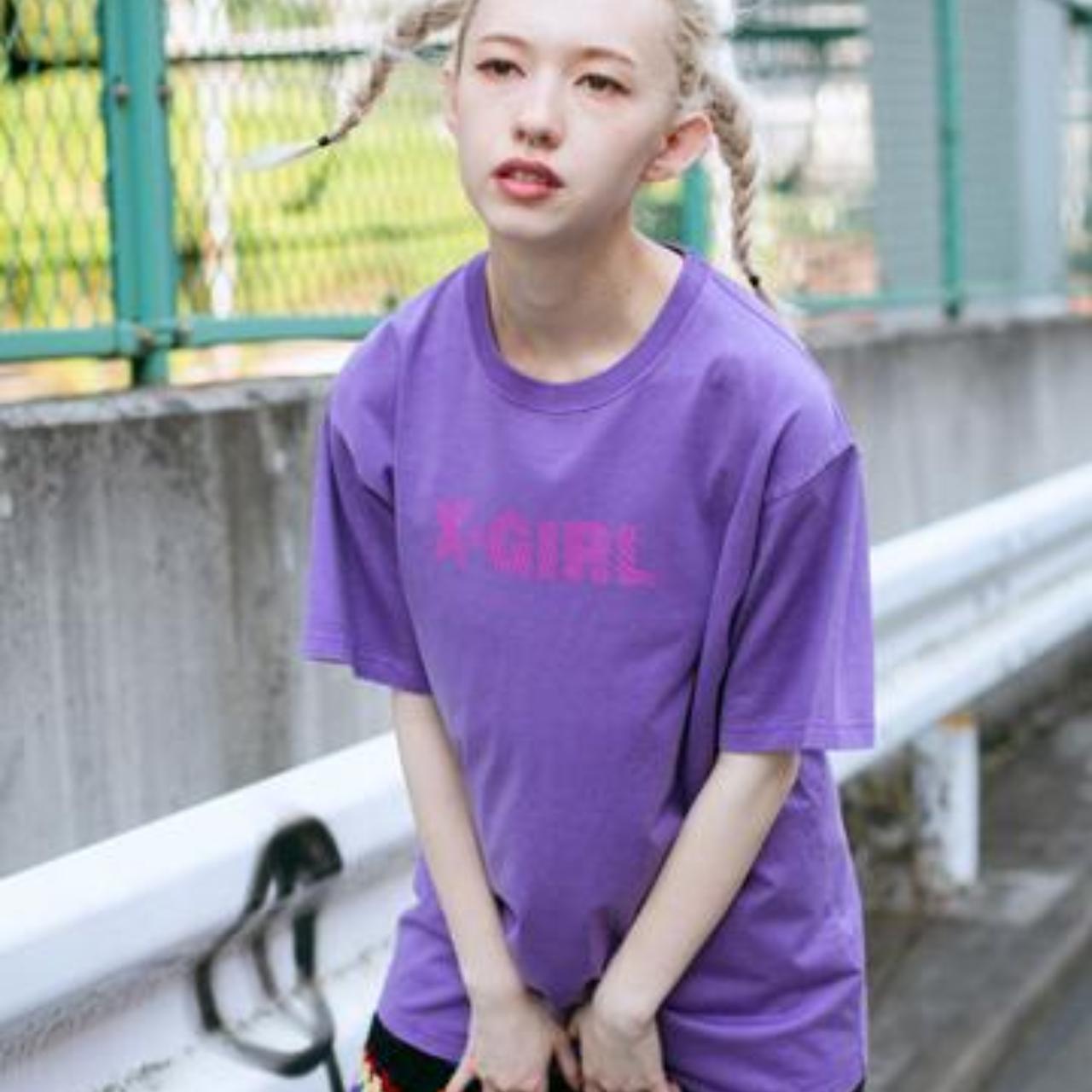 X-Girl  Women's Purple T-shirt (3)