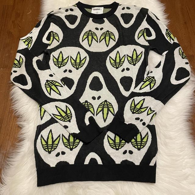 Rare Adidas x Jeremy Scott Skull sweater Size XS - - Depop