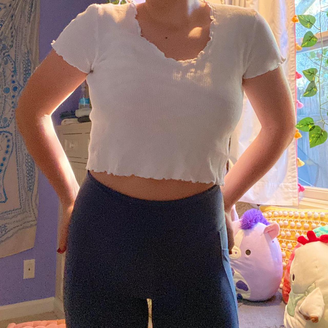 Brandy baby tee lettuce edging thermal... Depop