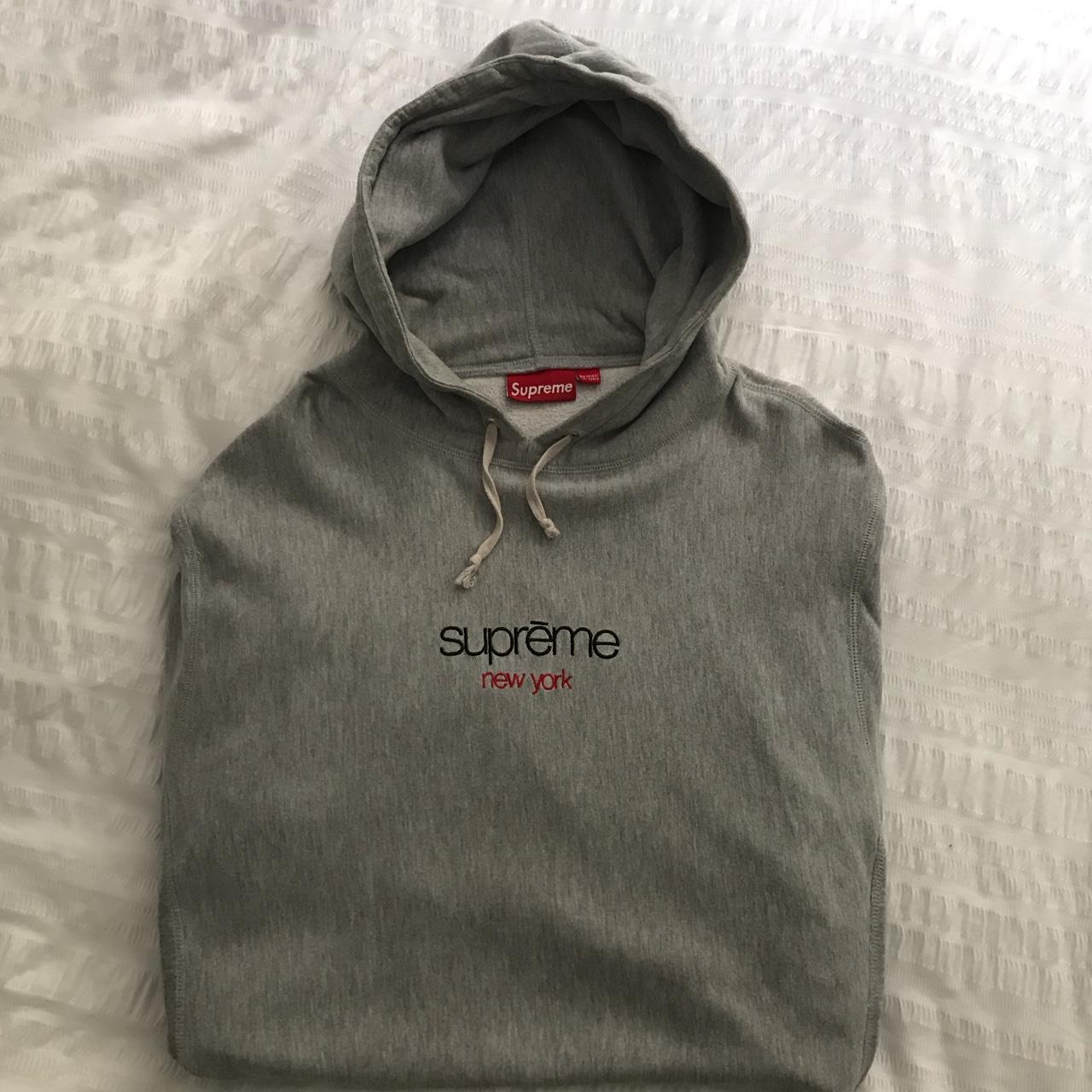 supreme new york classic logo hoodie