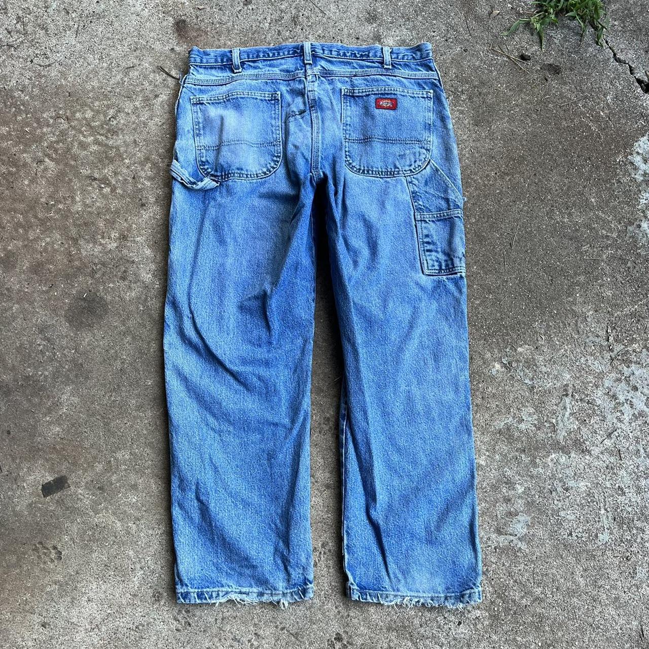 light blue dickies denim work jeans pants tagged... Depop