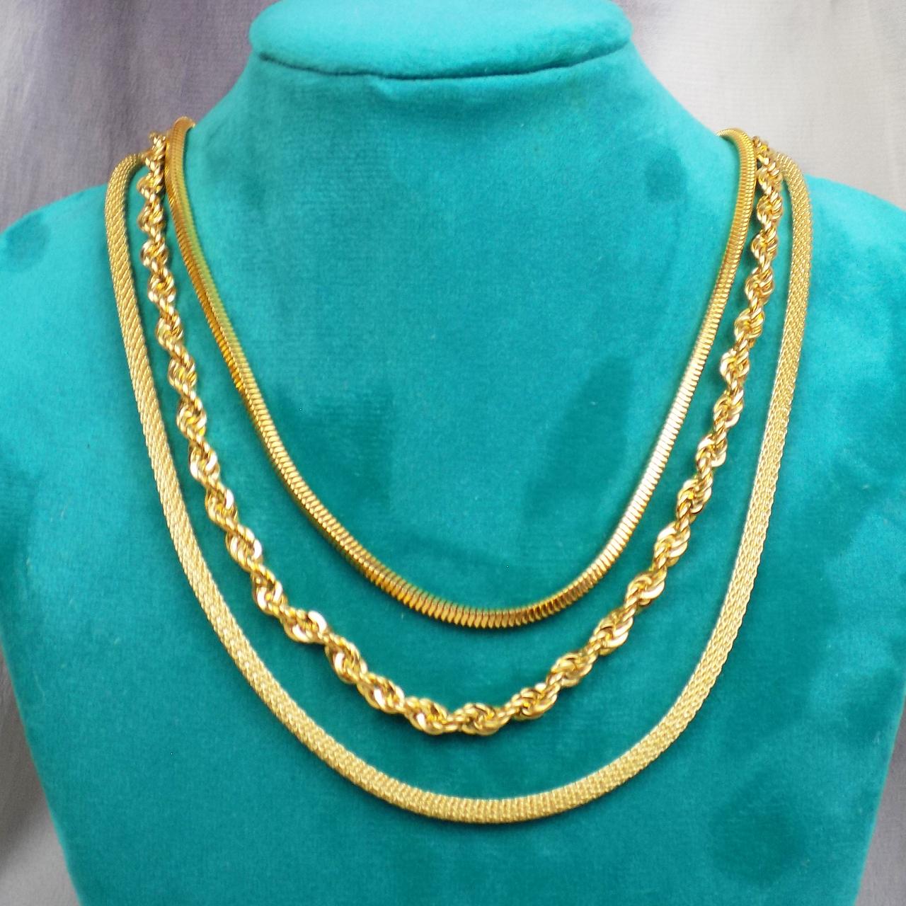 twisted rope chain layering necklace run dmc... Depop