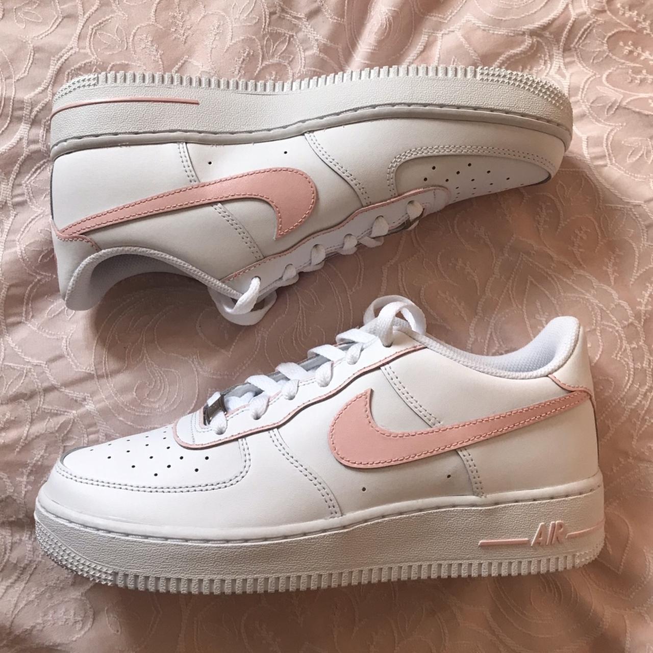 AF1. Nike Air Force 1, hand painted baby pink LV - Depop