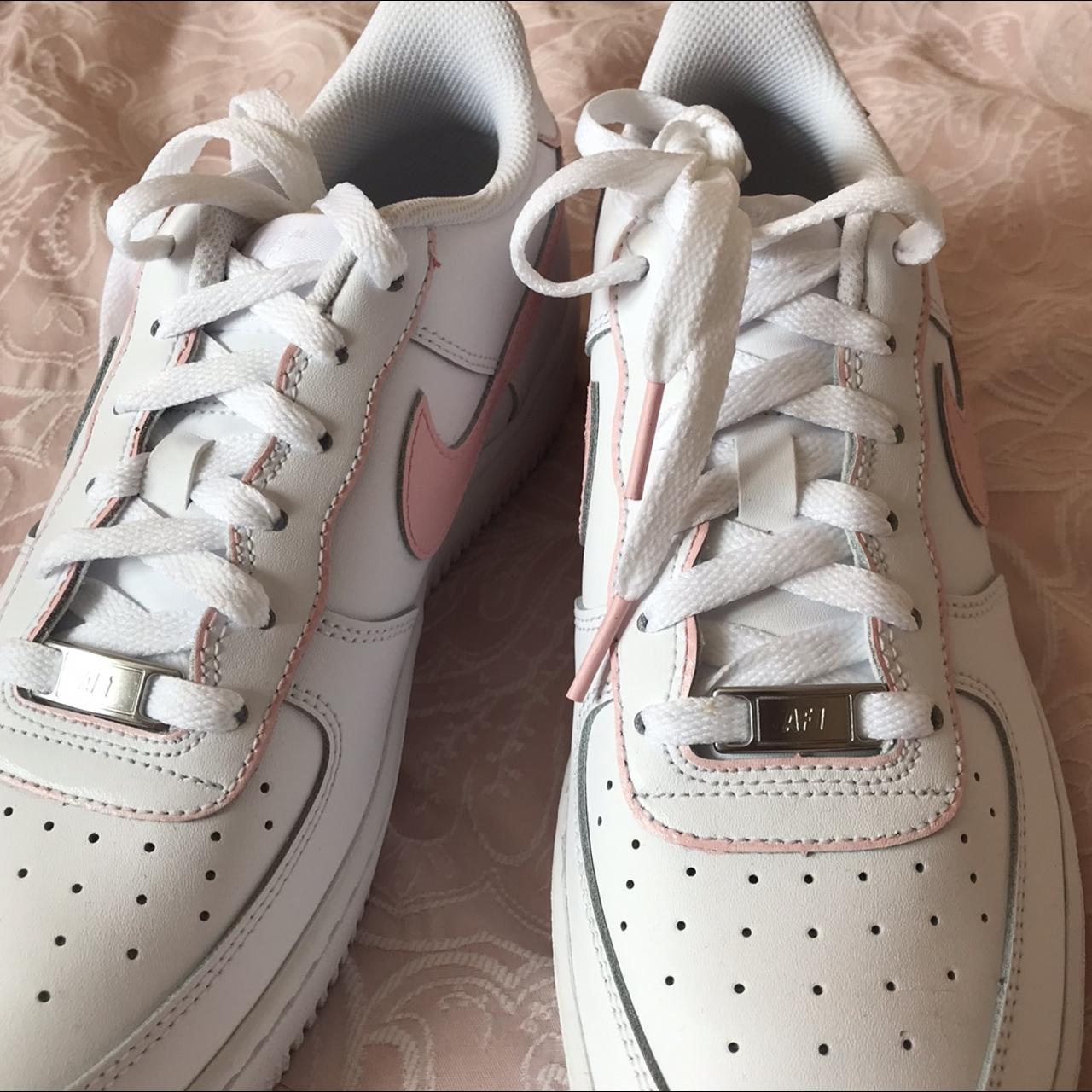 AF1. Nike Air Force 1, hand painted baby pink LV - Depop