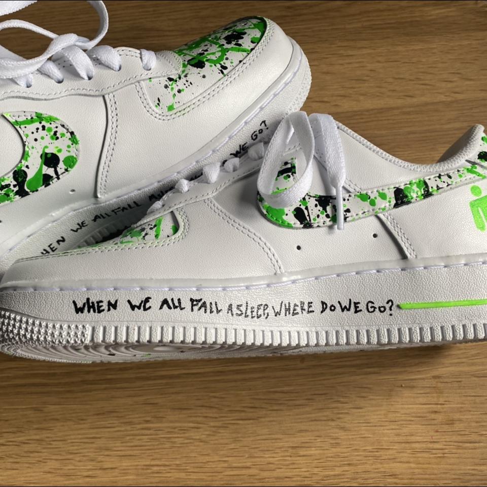 Custom Nike Air Force 1's in shade green💚 READ - Depop