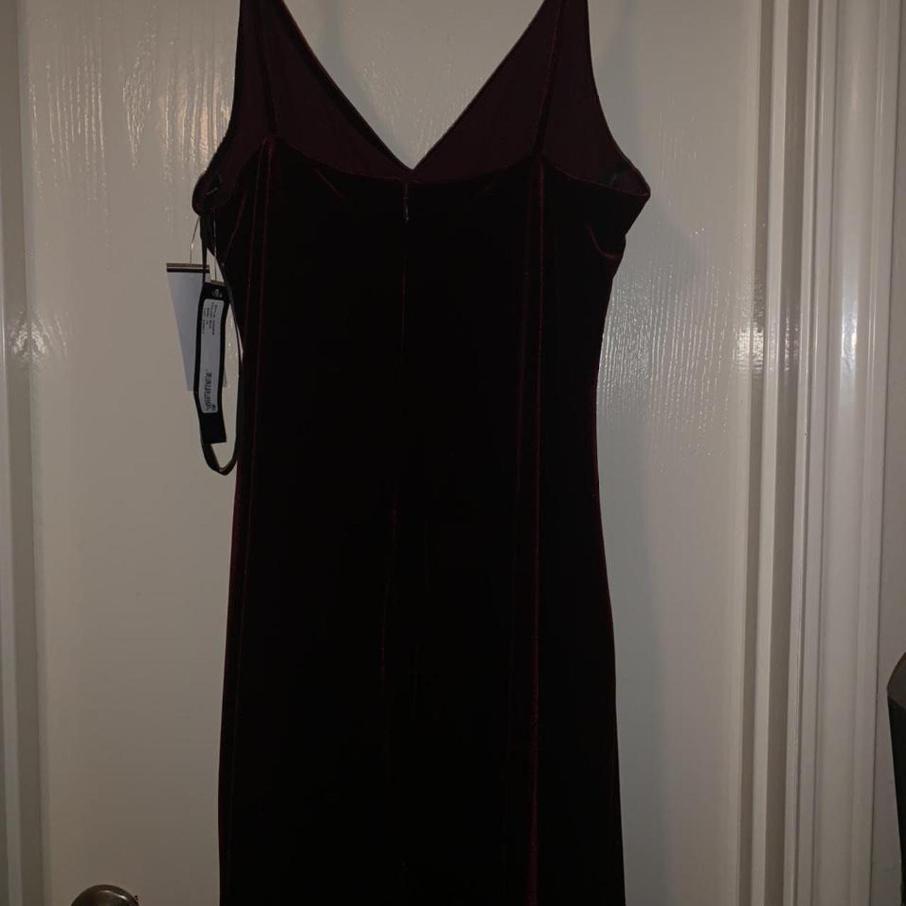 burgundy velvet prom dress