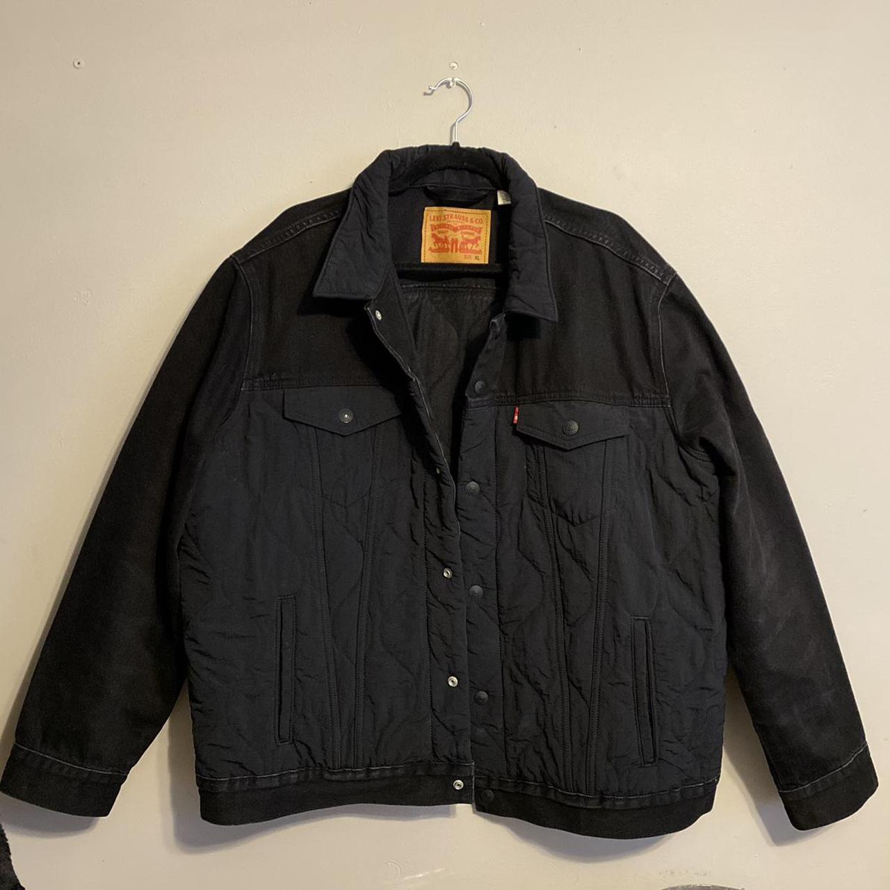 Levi's hybrid trucker jacket black sale