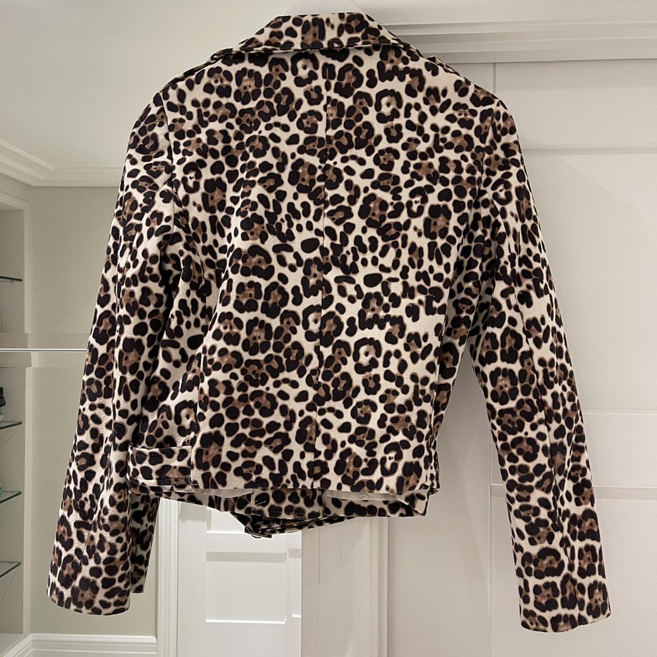 Leopard print shop biker jacket h&m