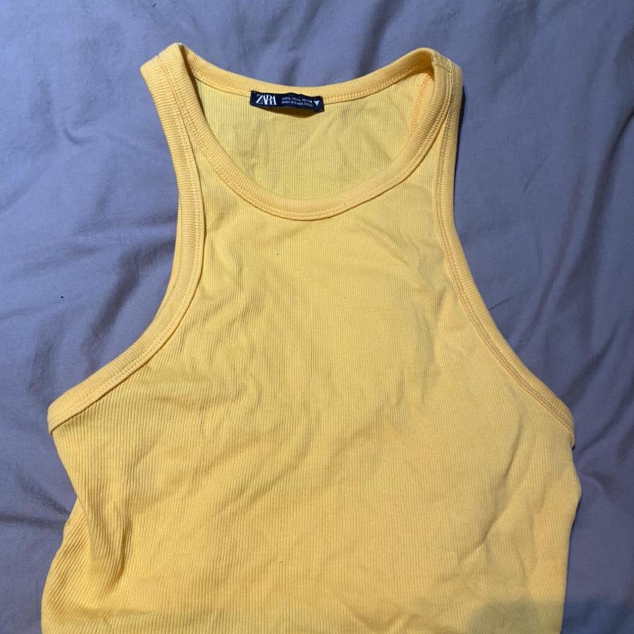 zara yellow racer top