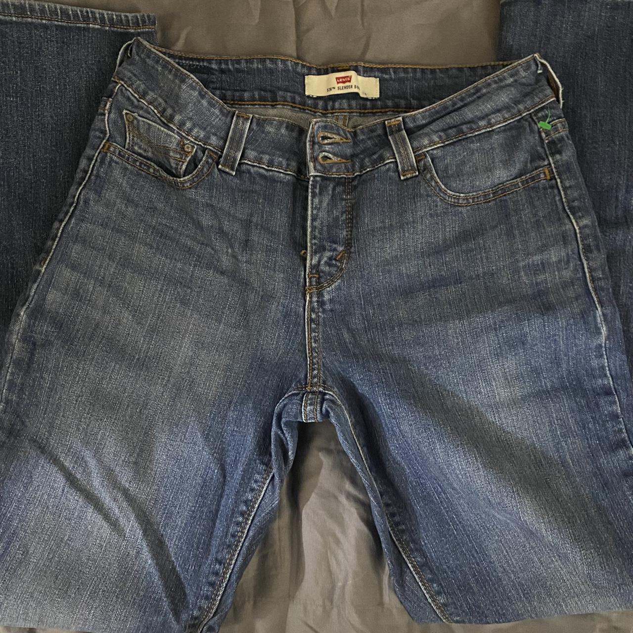 levi 526 low rise bootcut jeans waist: 15” length:... - Depop