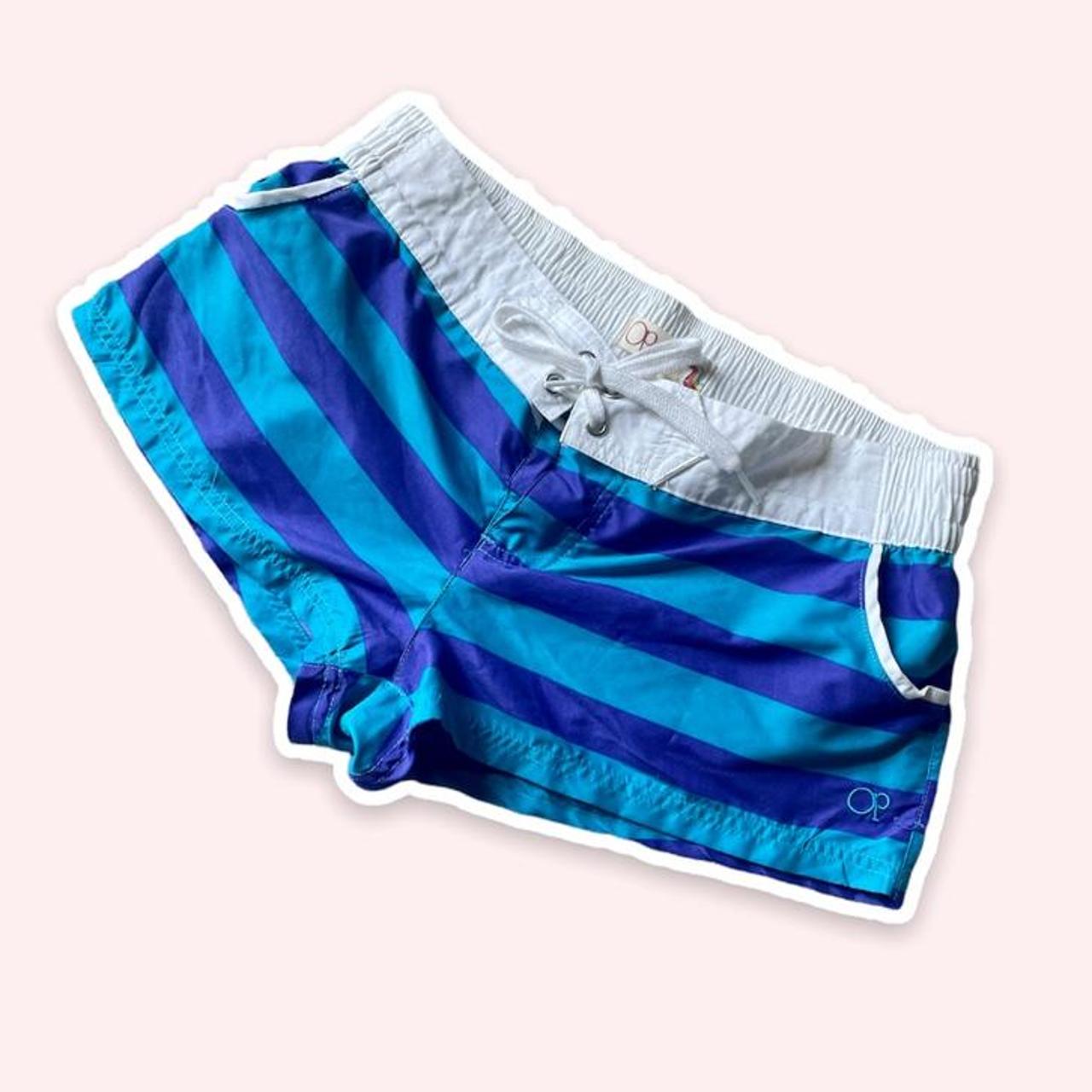 Ocean Pacific Women's Blue and Purple Shorts | Depop