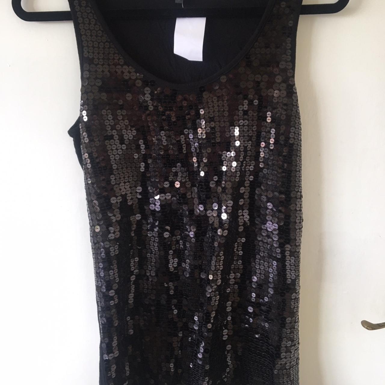 Papaya Black Sequin Vest Top Size Came Depop