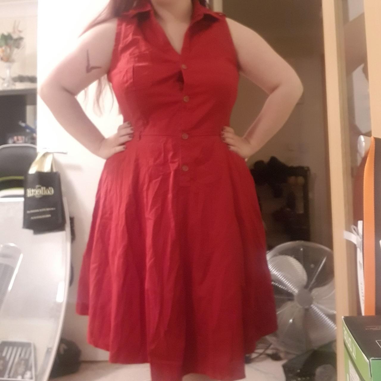 oasis red shirt dress