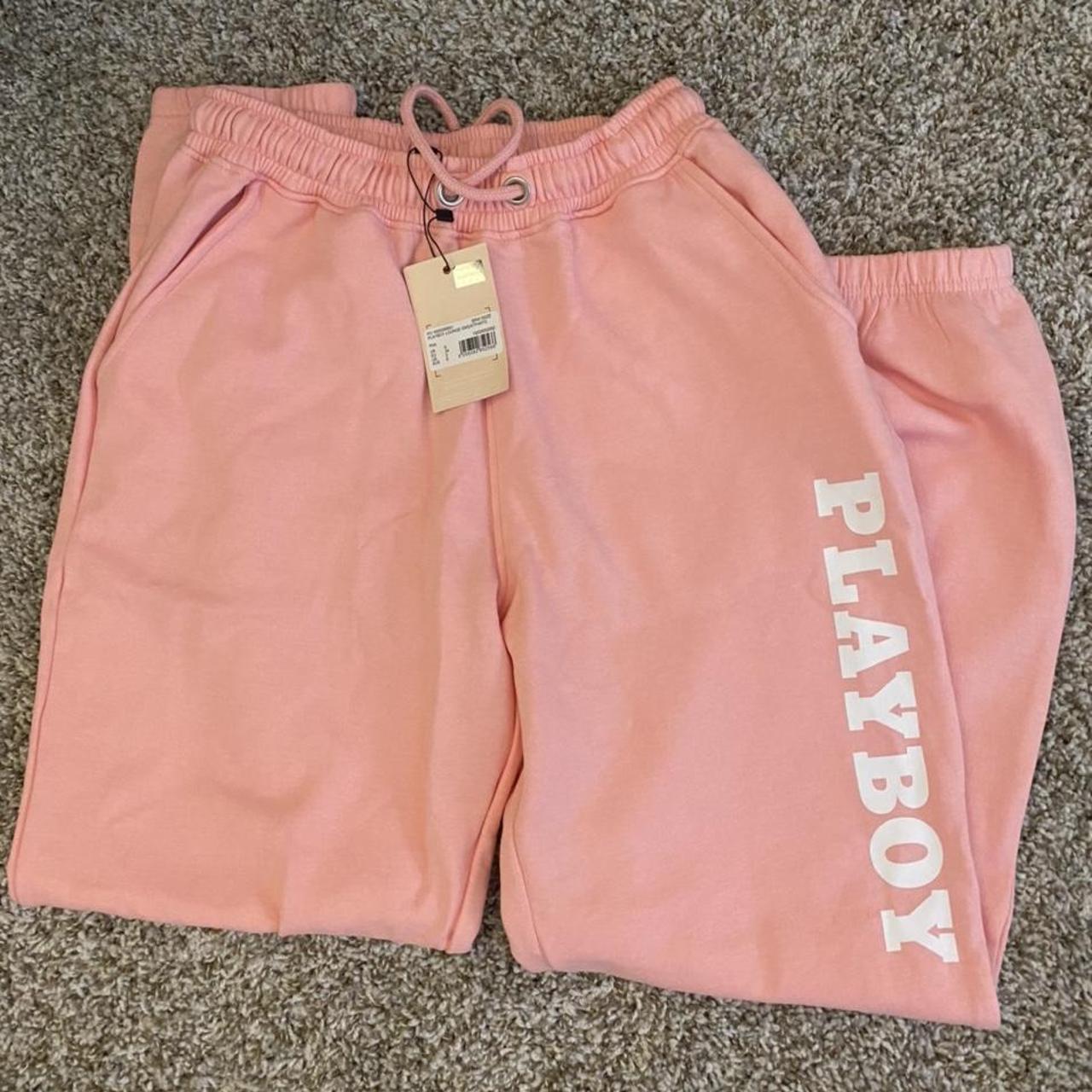 playboy x missguided pink joggers sweatpants new Depop