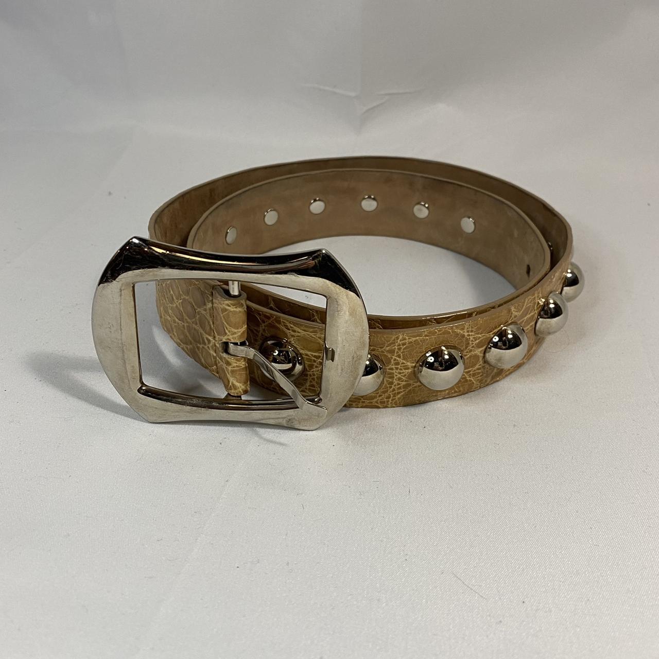 Dolce & Gabbana Women's Tan and Silver Belt | Depop