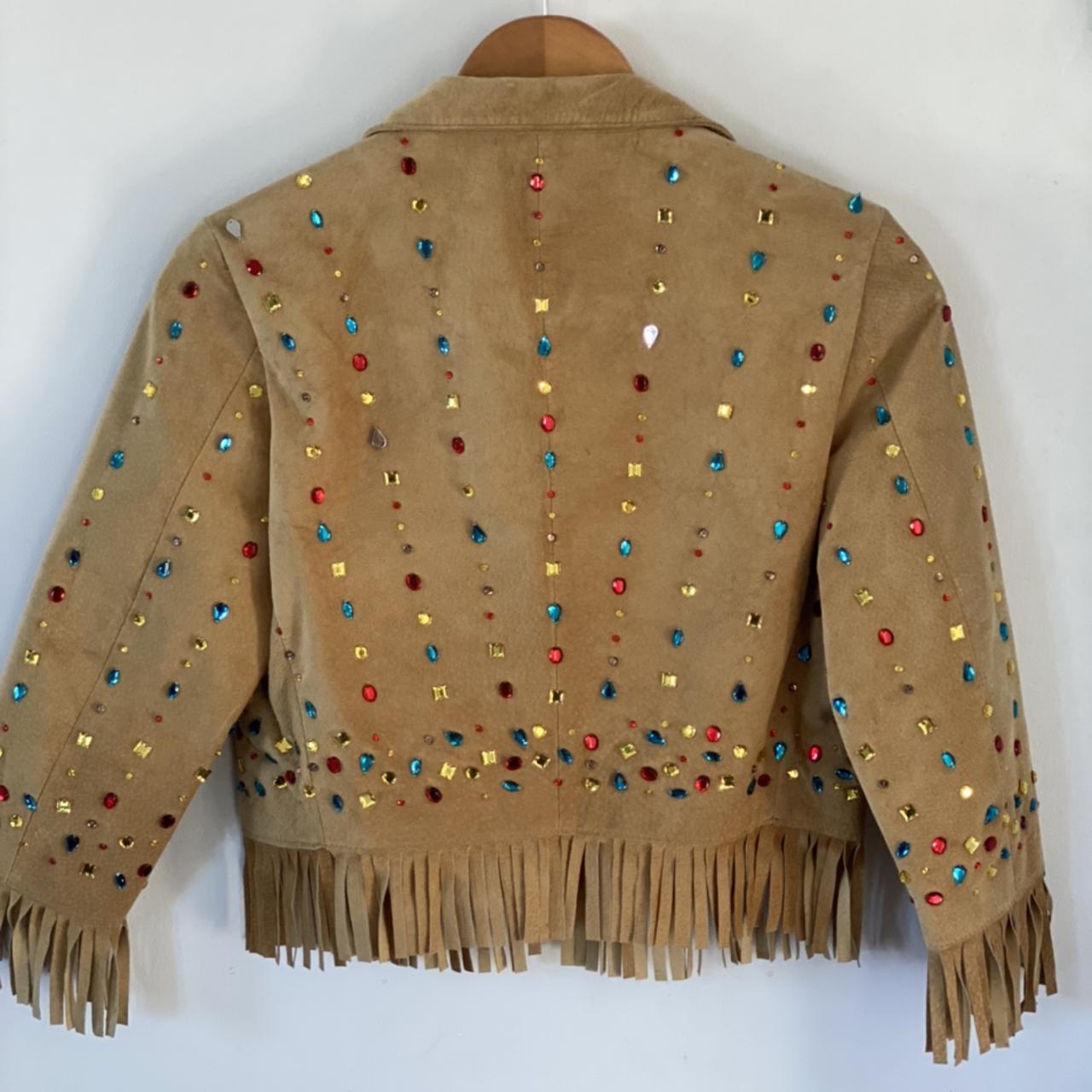 Amazing vintage suede bedazzled and beaded sparkly... - Depop