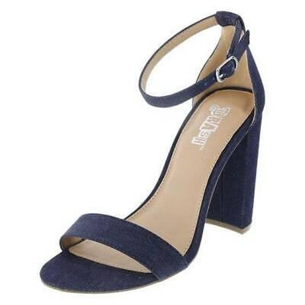 brash women’s houston sandal heels in color denim -... - Depop