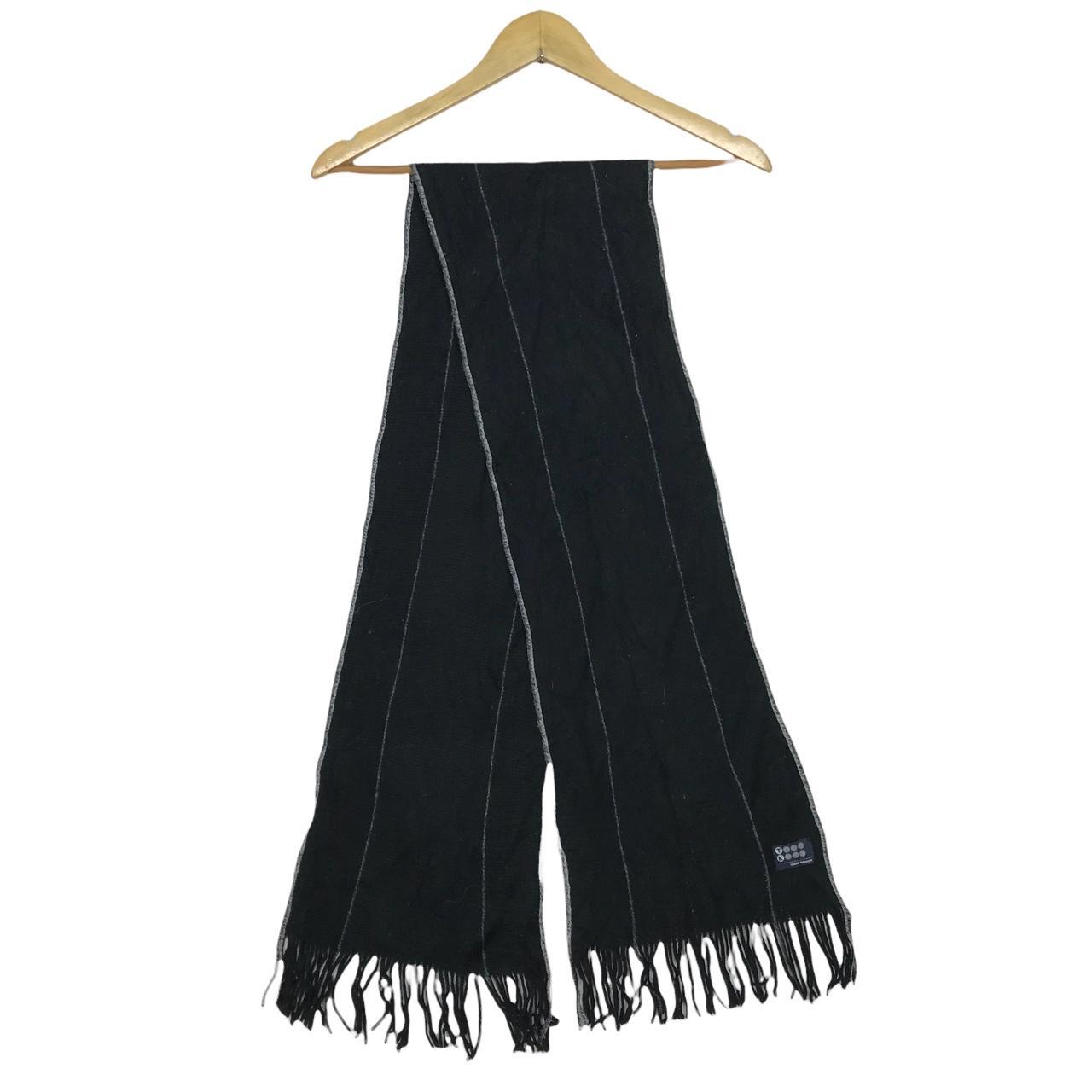 TAKEO KIKUCHI TK Black Striped 2024 Scarf Fringes Muffler Japanese Designer