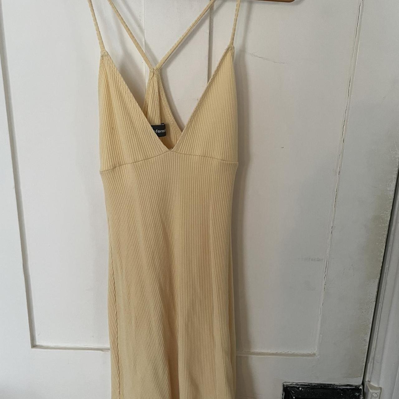 Reformation yellow mini dress size 8 #reformation - Depop