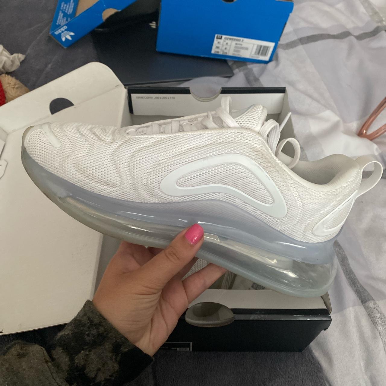 nike triple white air max 720 trainers