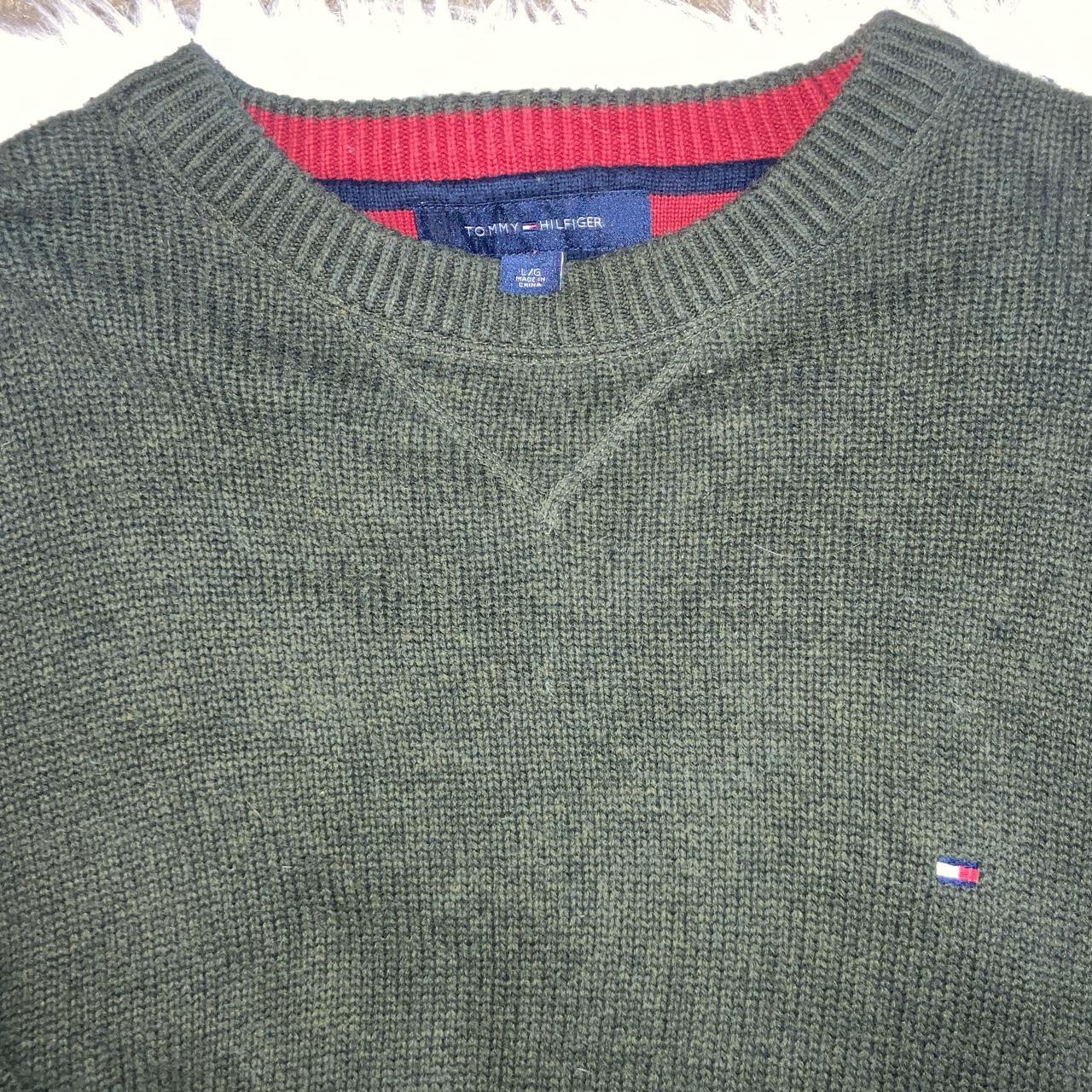 Tommy Hilfiger Men's Green Jumper | Depop