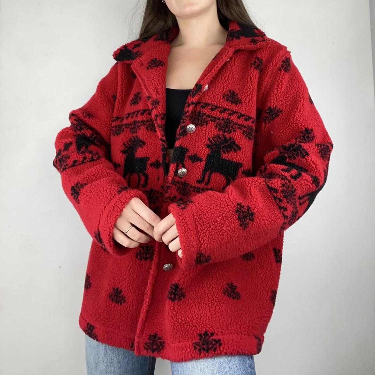 Women's Red and Black Jacket (2)