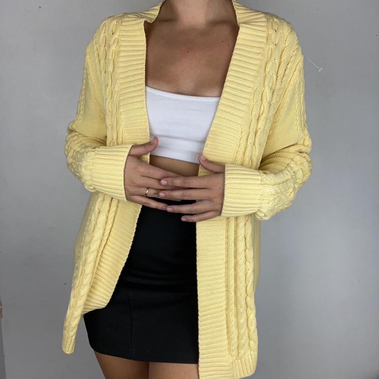 L.L.Bean Women's Yellow Cardigan Depop