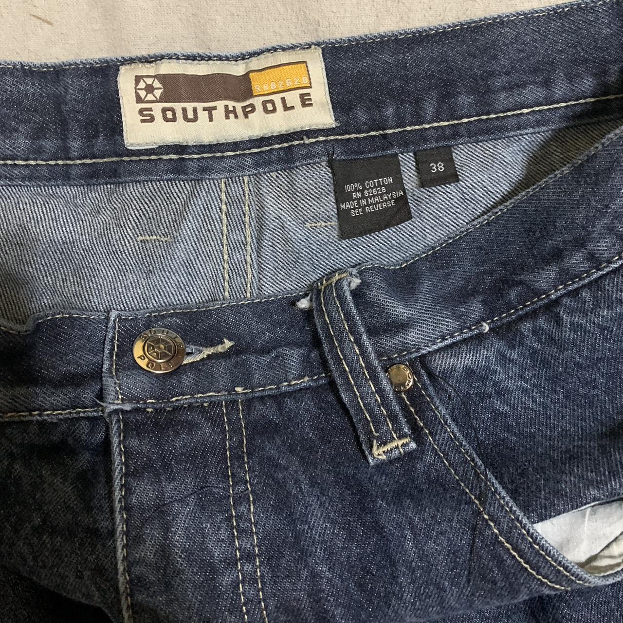 vintage Southpole embroidered denim dark-wash... - Depop