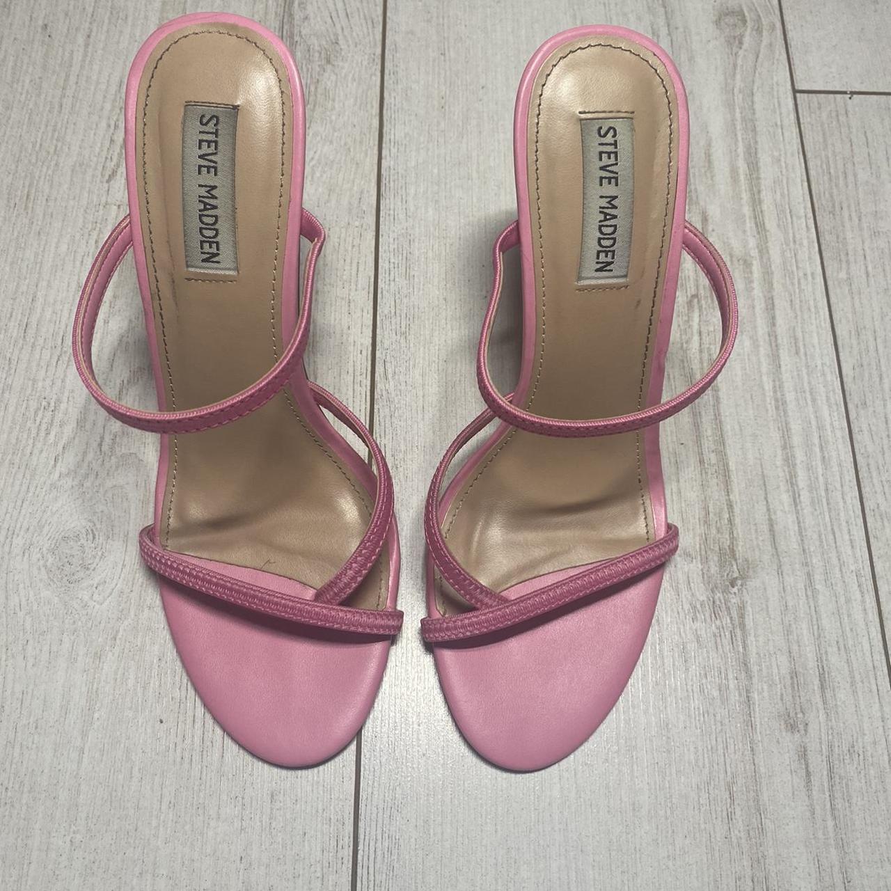 Steve Madden Bellezza stiletto mule Pink leather... - Depop