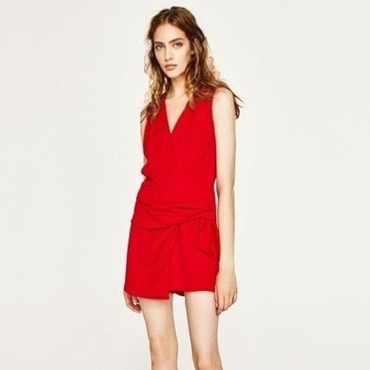 red zara playsuit