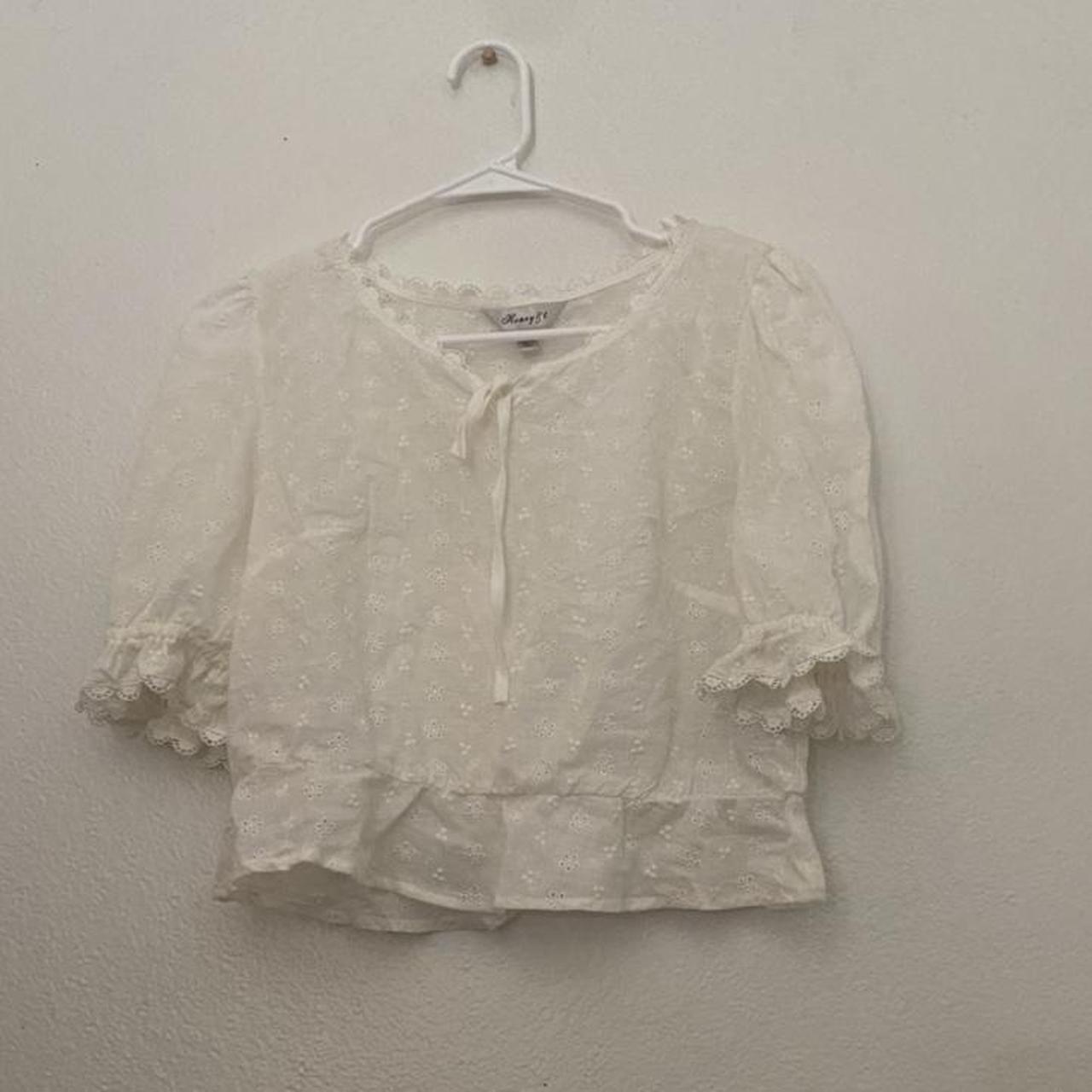 Macy's Women's White Blouse | Depop