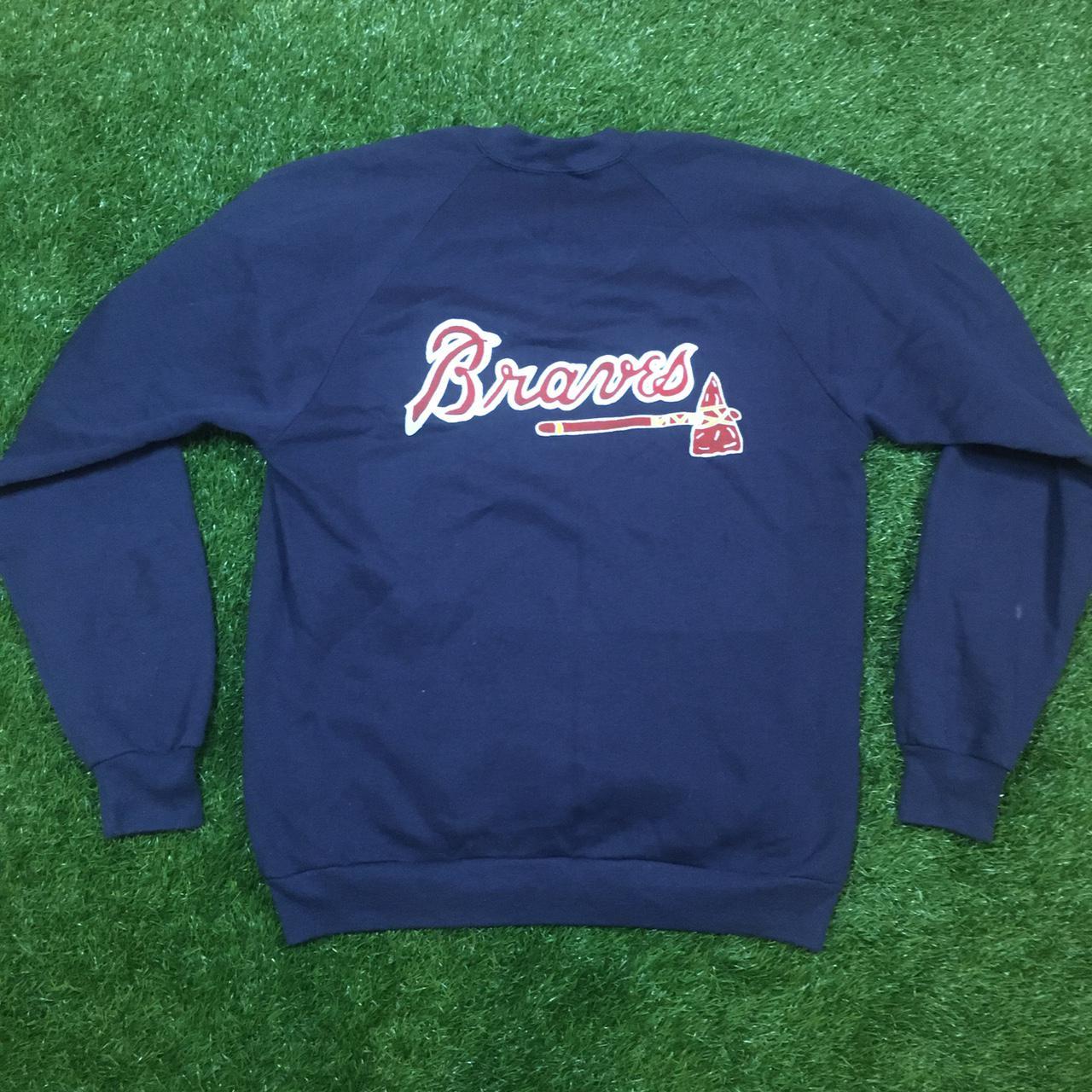 Vintage Atlanta Braves Hoodie Large PLEASE READ: - Depop