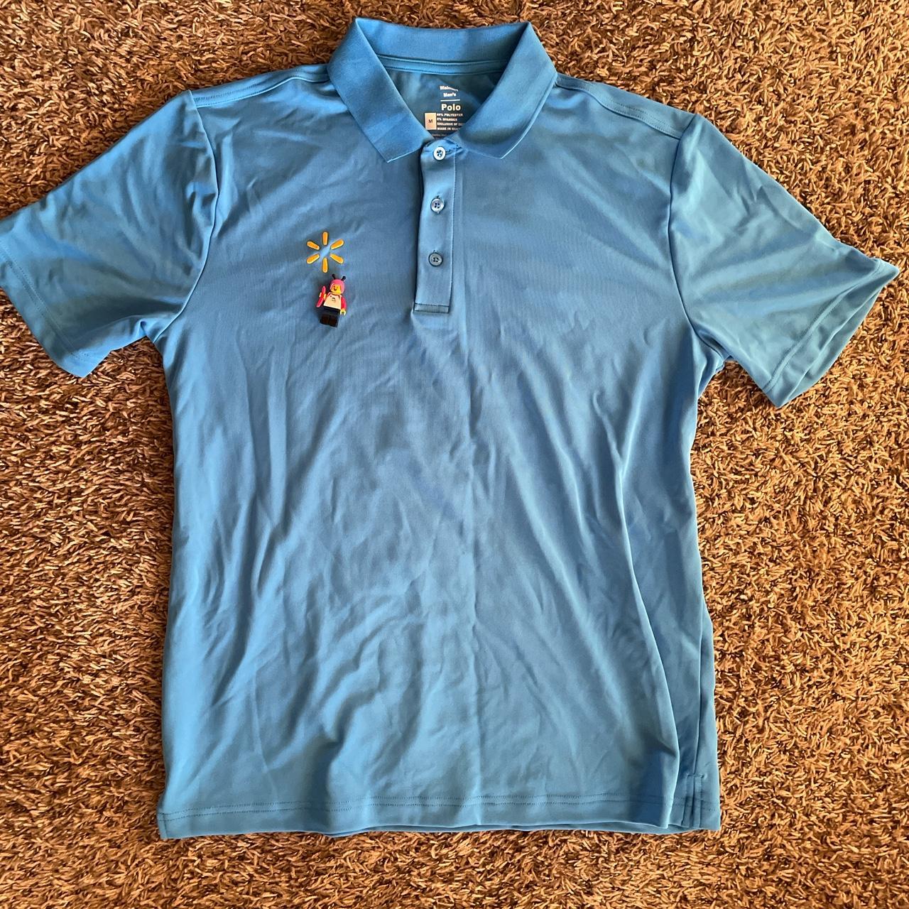 Walmart blue dri-fit polo shirt Brand new Size M - Depop