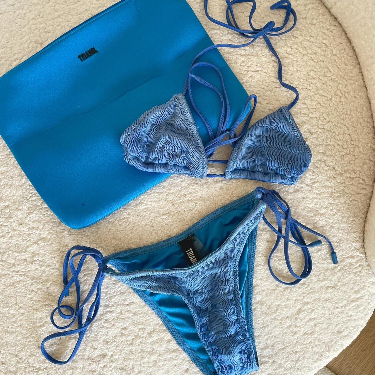 TRIANGL - Vinca Balearic bikini set blue Both top... - Depop