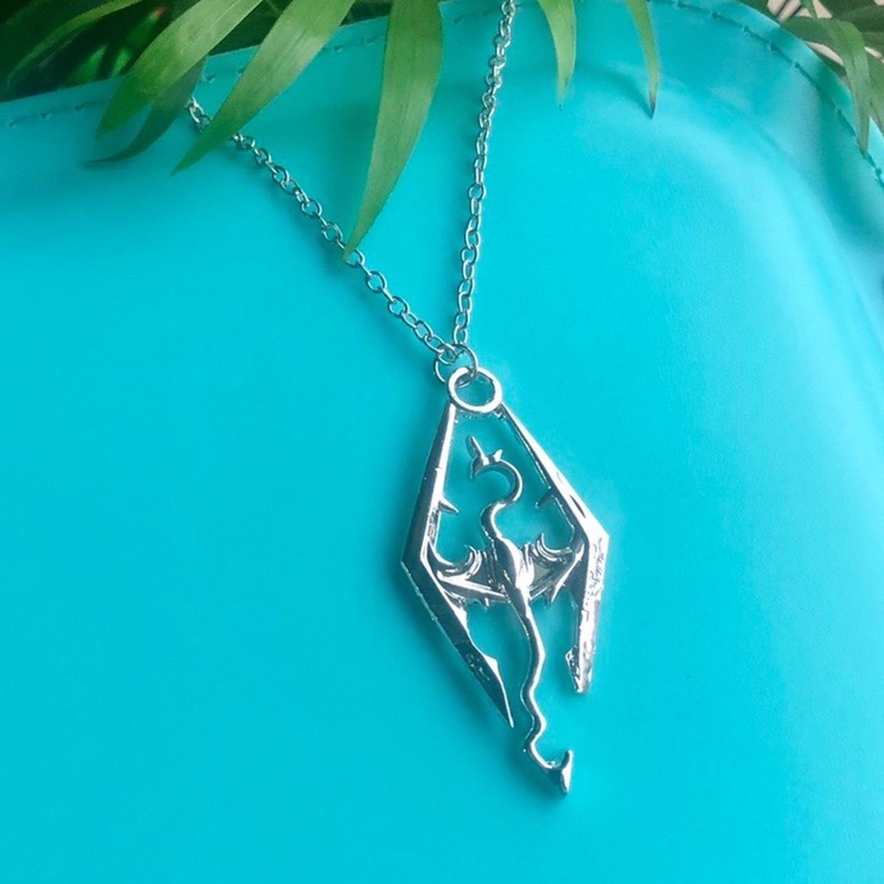 156 Skyrim Video Game Silver Necklace U K Depop   P0 