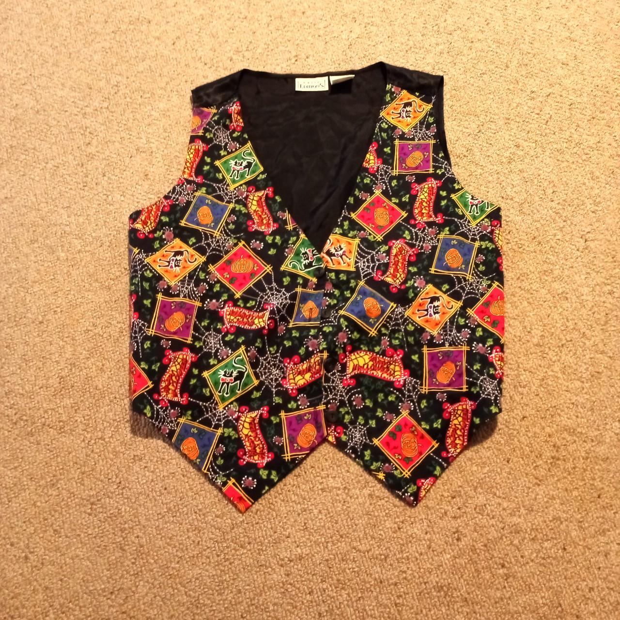Basic Editions Women's Orange and Black Gilet