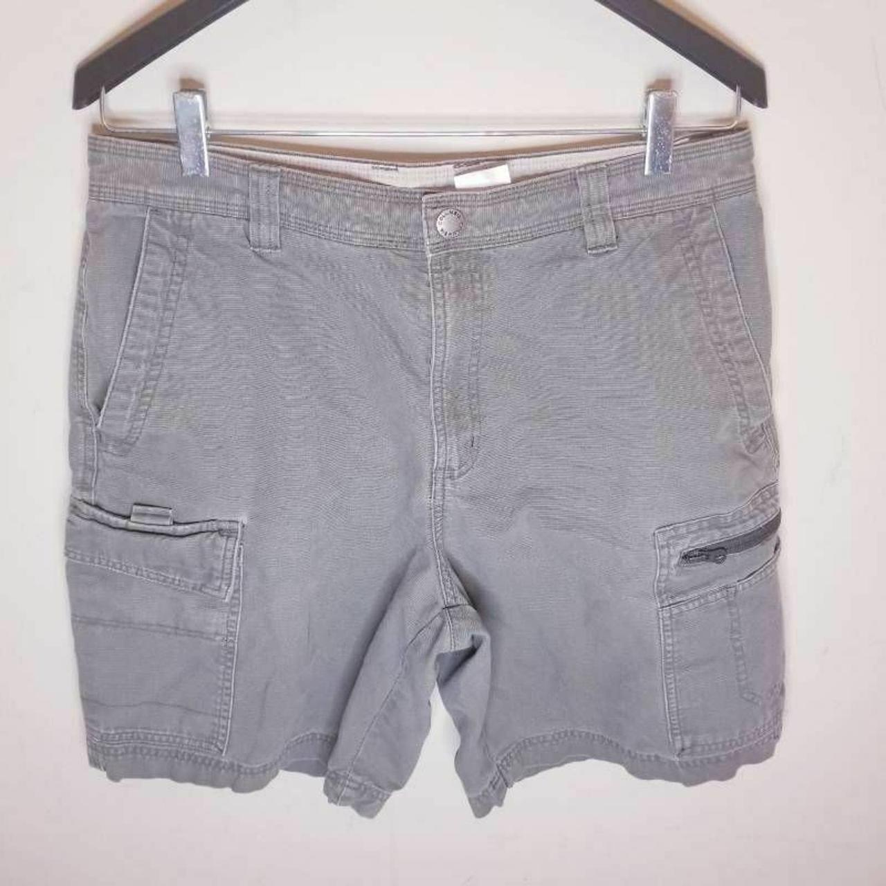 Columbia Mens Cargo Shorts Gray Flat Front... - Depop