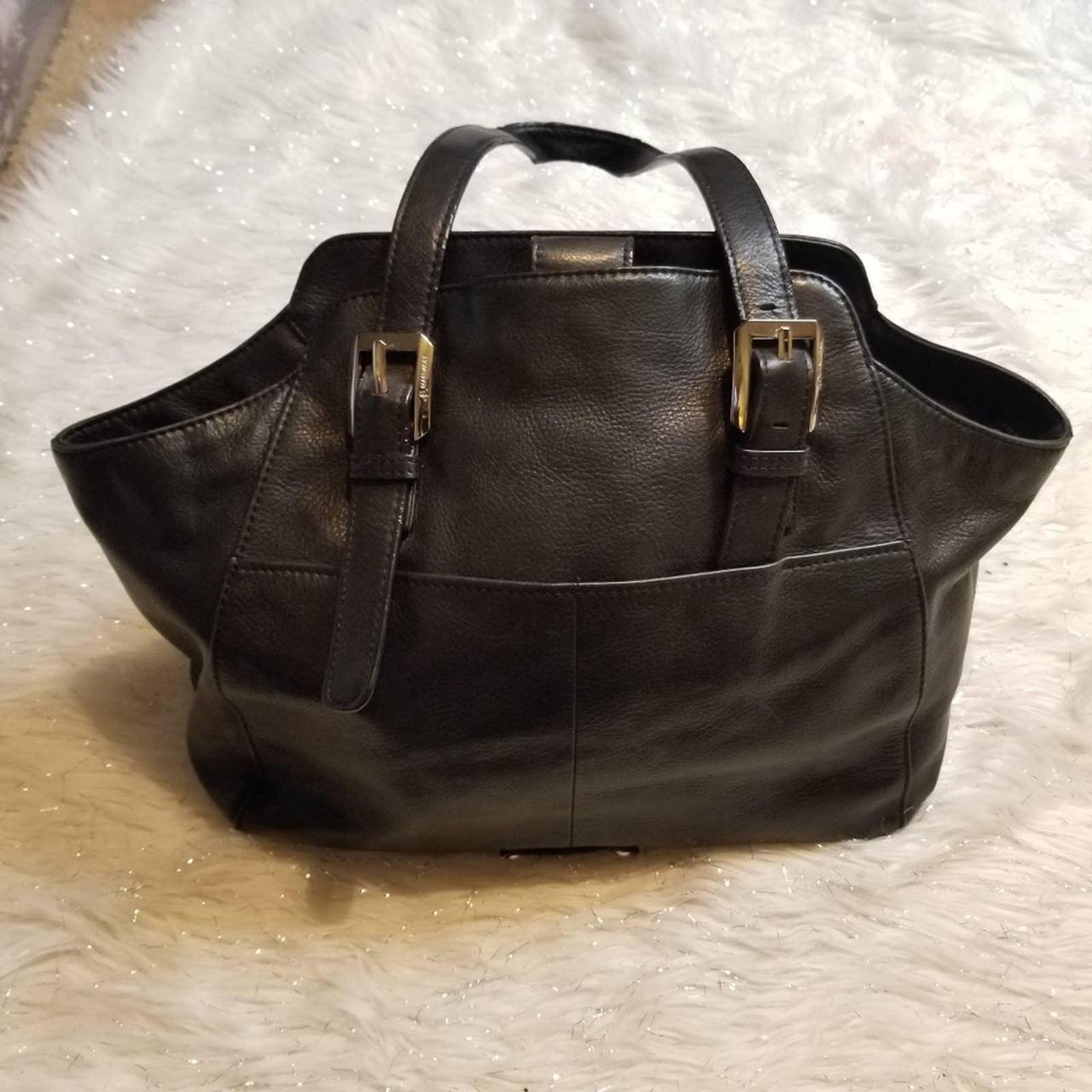 B Makowsky Black Genuine Leather Shoulder Bag... - Depop